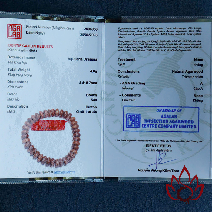 Vòng Trầm Hương Hạt Dẹp | 8 ly | Trầm Tốc Kiến Tự Nhiên Lâu Năm